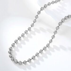 Ball Chain Necklace Silver Tone Platinum Plated Luxury Jewelry